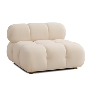 Calliope Cream Performance Velvet Modular Armless Chair