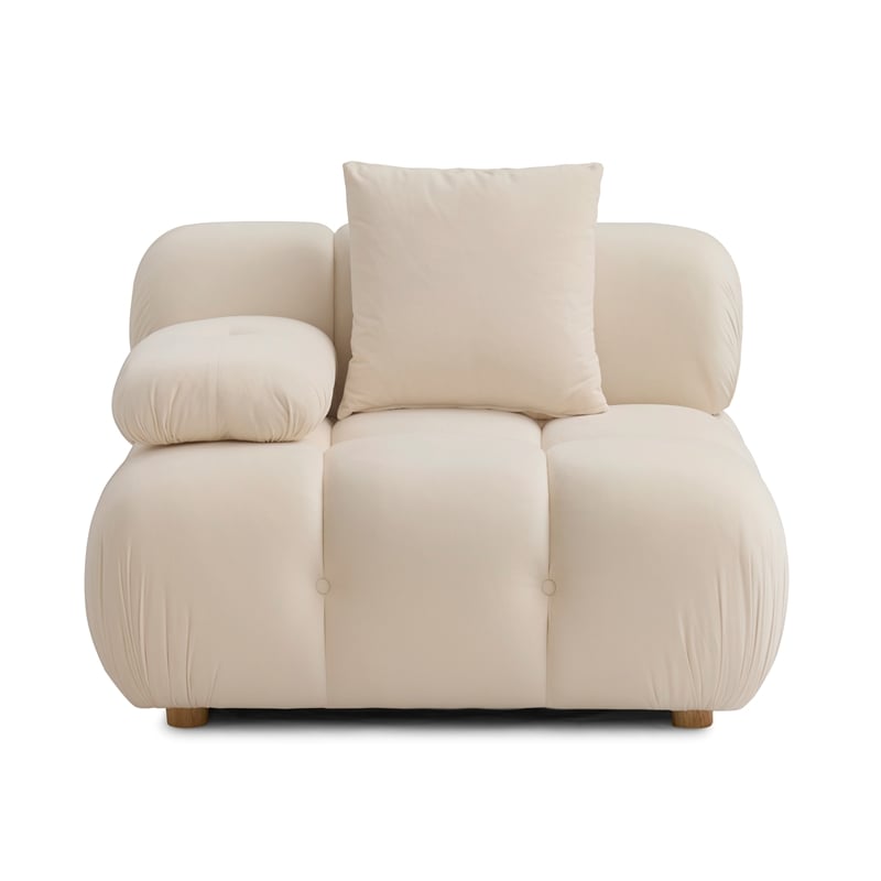 Calliope Cream Performance Velvet Modular Corner Chair