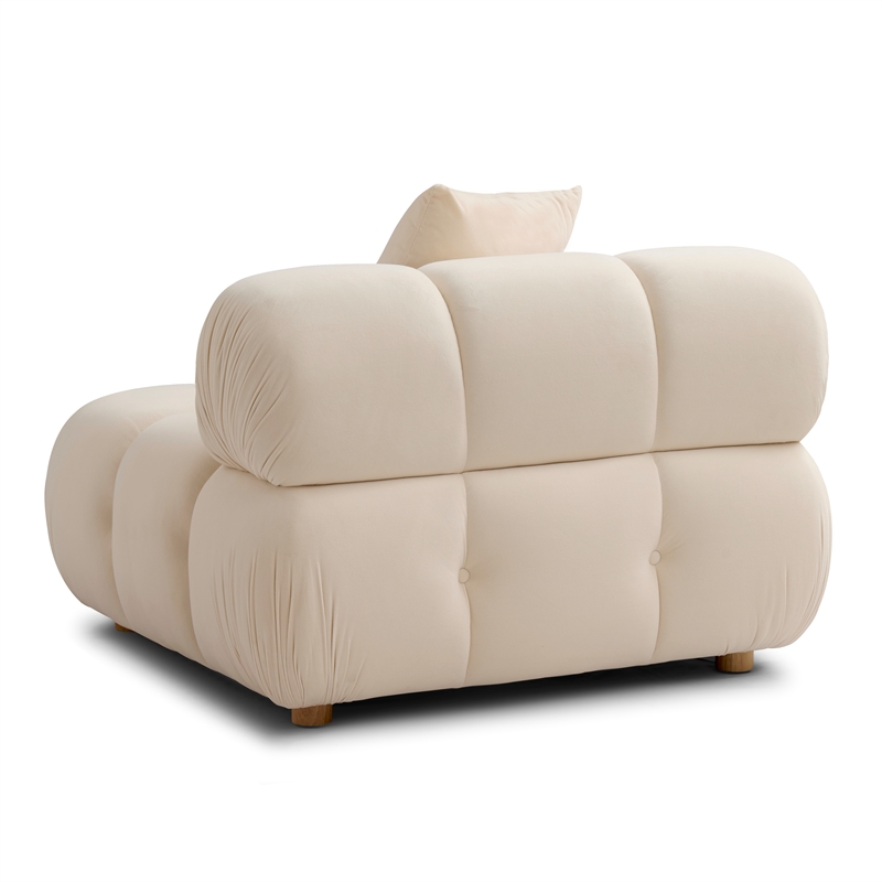 Calliope Cream Performance Velvet Modular Corner Chair
