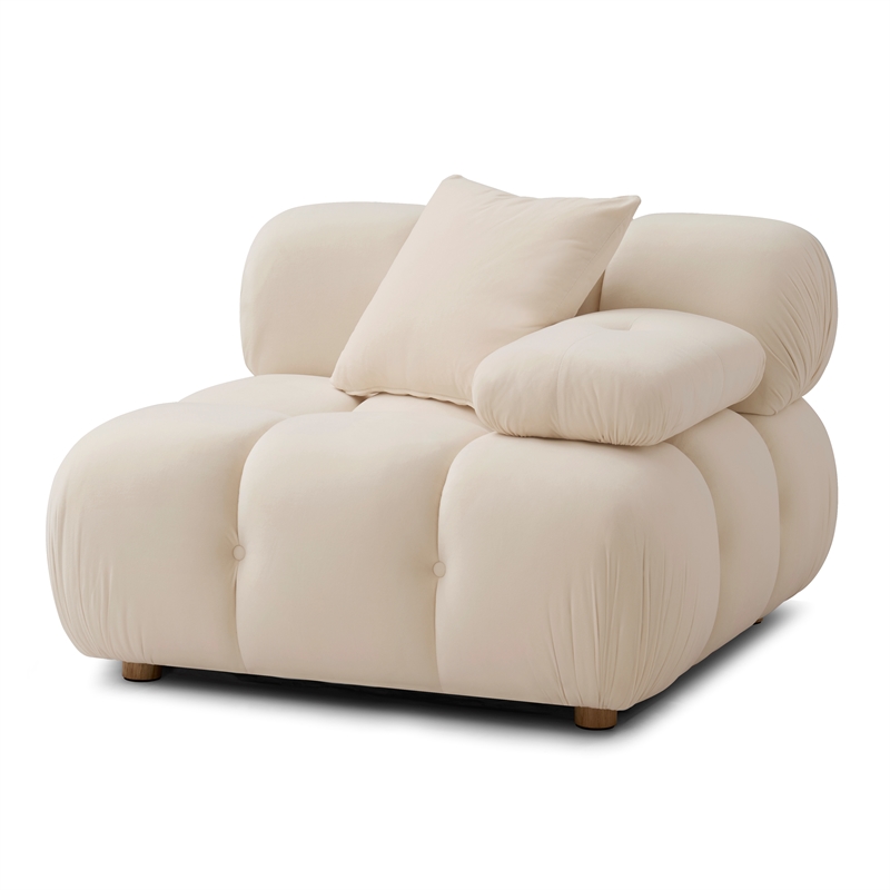 Calliope Cream Performance Velvet Modular Corner Chair
