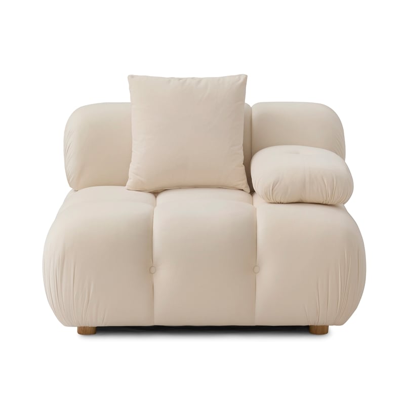 Calliope Cream Performance Velvet Modular Corner Chair