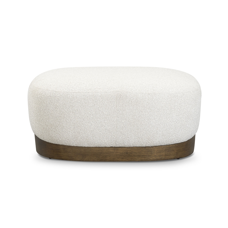 Domina Sugar Off White Boucle Ottoman