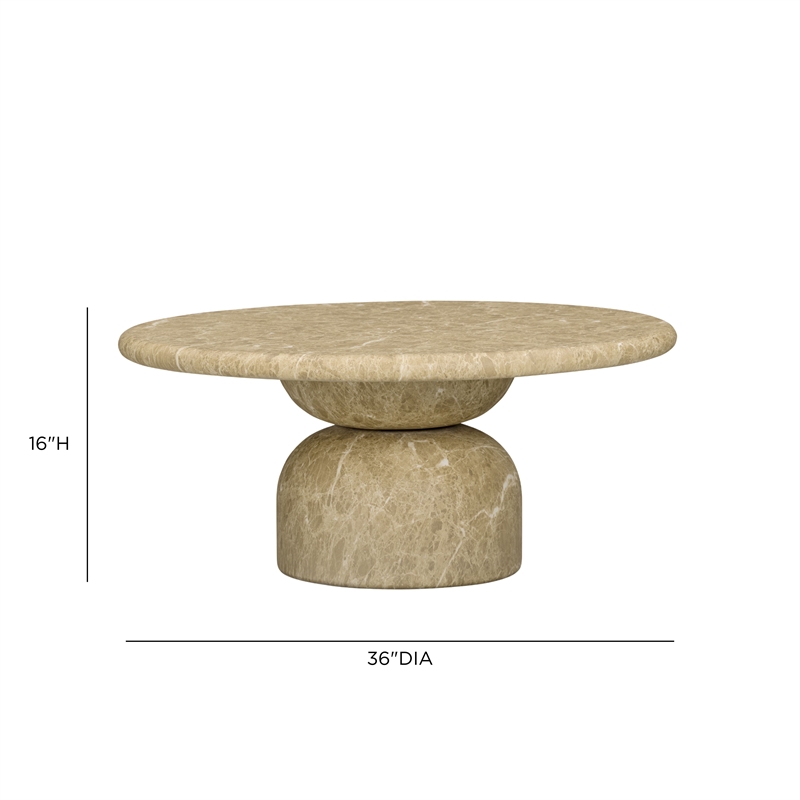 Cynthia Light Emperador Faux Marble Indoor / Outdoor Coffee Table
