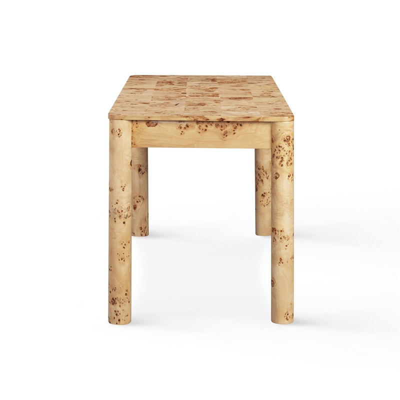 Berri Natural Burl 3-Drawer Work Desk
