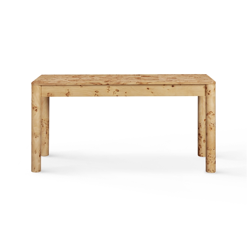 Berri Natural Burl 3-Drawer Work Desk