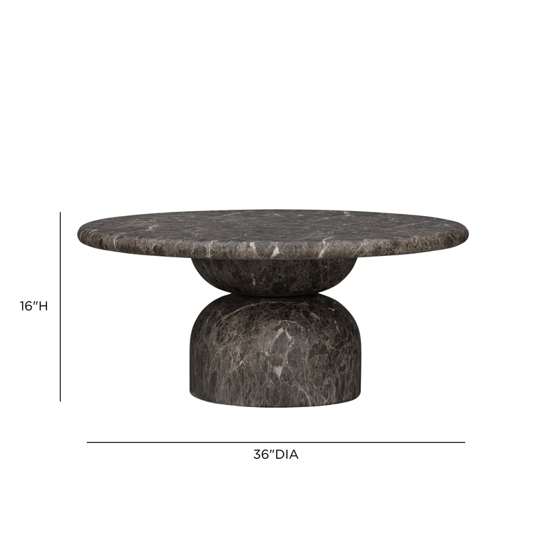 Cynthia Dark Emperador Faux Marble Indoor / Outdoor Coffee Table