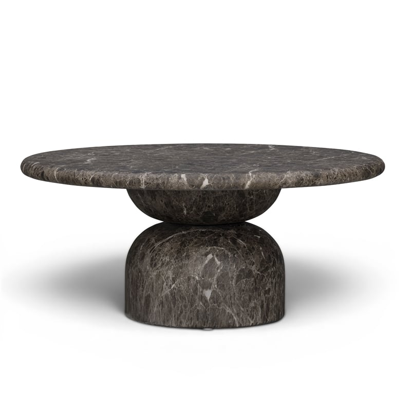 Cynthia Dark Emperador Faux Marble Indoor / Outdoor Coffee Table