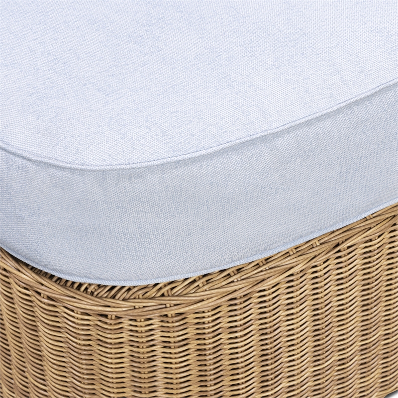 Axel Blue Boucle Outdoor Ottoman