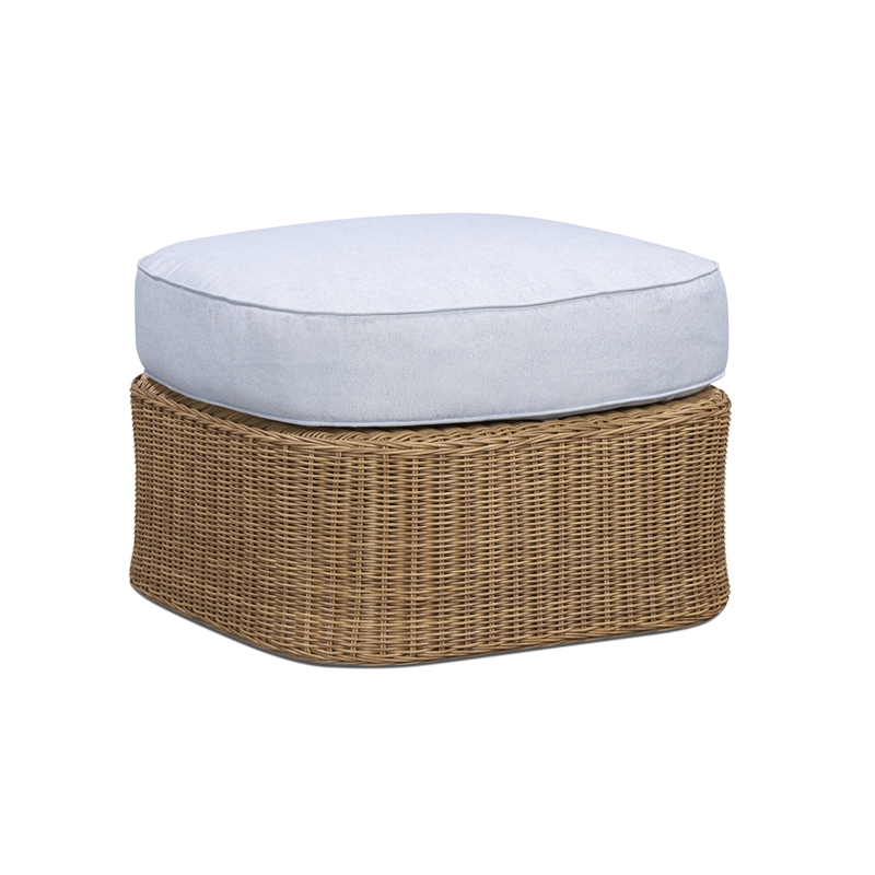 Axel Blue Boucle Outdoor Ottoman