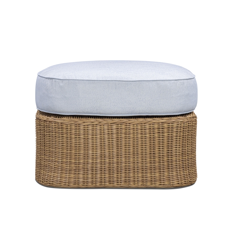 Axel Blue Boucle Outdoor Ottoman
