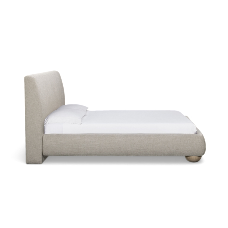 Rayne Cream Textured Fabric King Bed