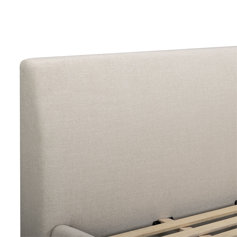 Rayne Cream Textured Fabric King Bed