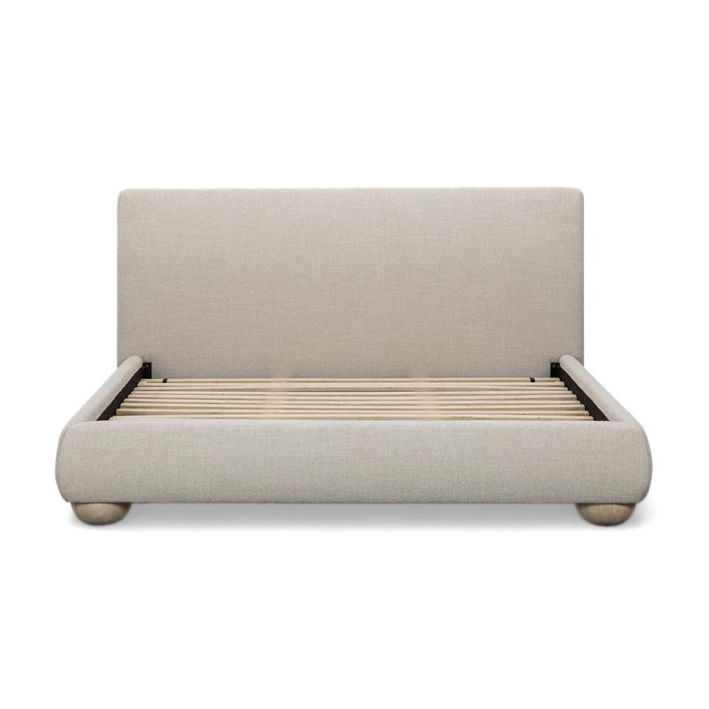 Rayne Cream Textured Fabric King Bed