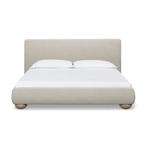 Rayne Cream Textured Fabric King Bed