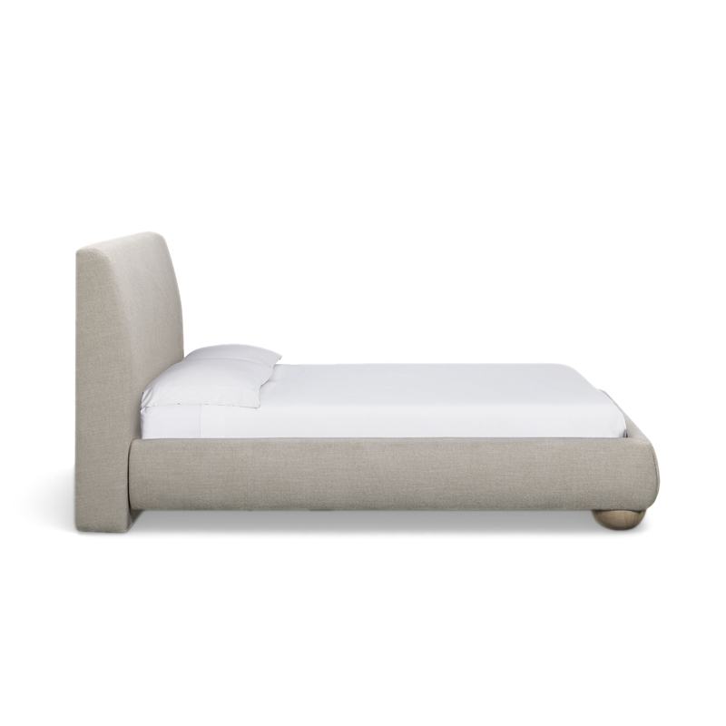 Rayne Cream Textured Fabric Queen Bed