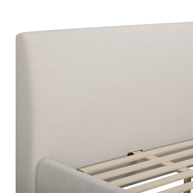 Rayne Cream Textured Fabric Queen Bed