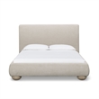 Rayne Cream Textured Fabric Queen Bed