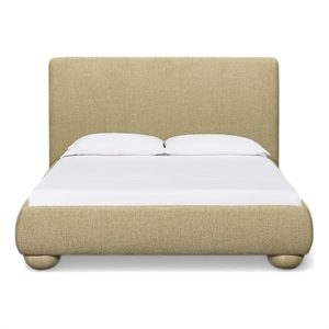 TOV Furniture Rayne Honey Textured Fabric Queen Bed