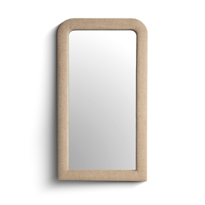Heidi Oversized Upholstered Floor Mirror in Honey Textured Fabric