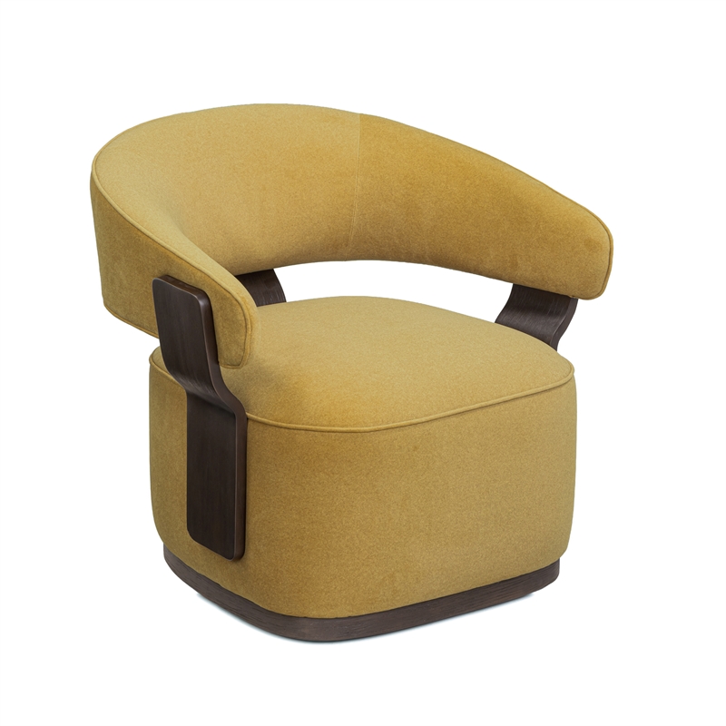 Madison Amber Performance Vegan Mohair Swivel Accent Chair
