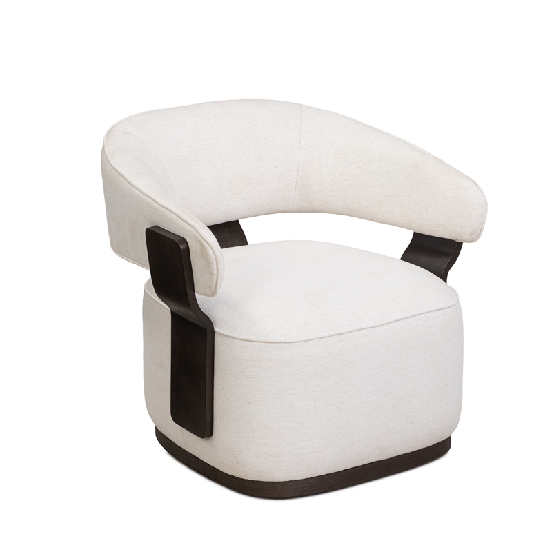 Madison Chalk Performance Linen Chenille Swivel Accent Chair