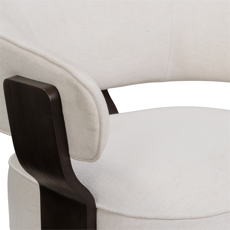 Madison Chalk Performance Linen Chenille Swivel Accent Chair