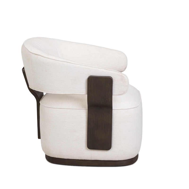 Madison Chalk Performance Linen Chenille Swivel Accent Chair