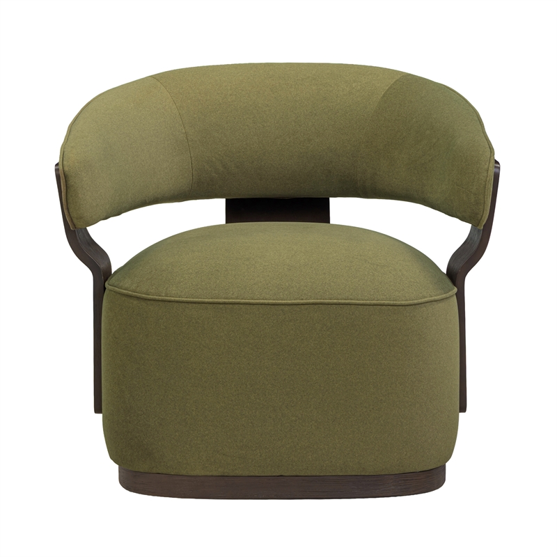 Madison Dark Green Performance Vegan Mohair Swivel Accent Chair