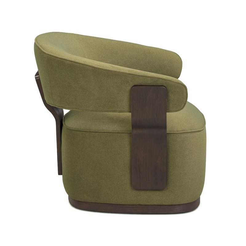 Madison Dark Green Performance Vegan Mohair Swivel Accent Chair