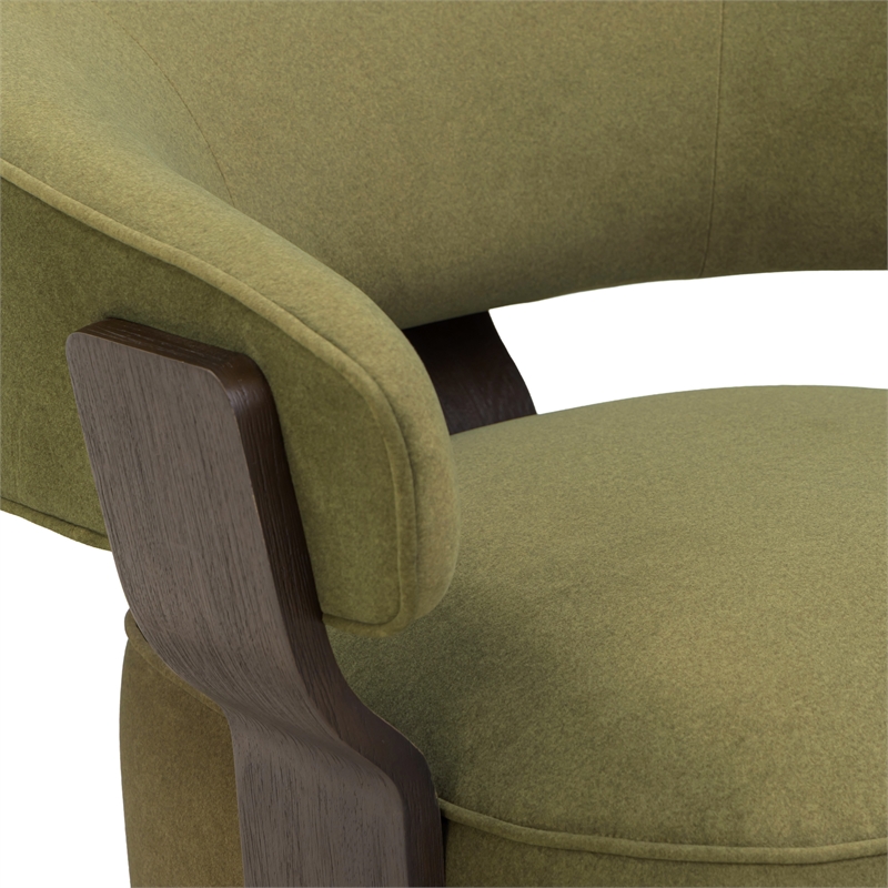 Madison Dark Green Performance Vegan Mohair Swivel Accent Chair