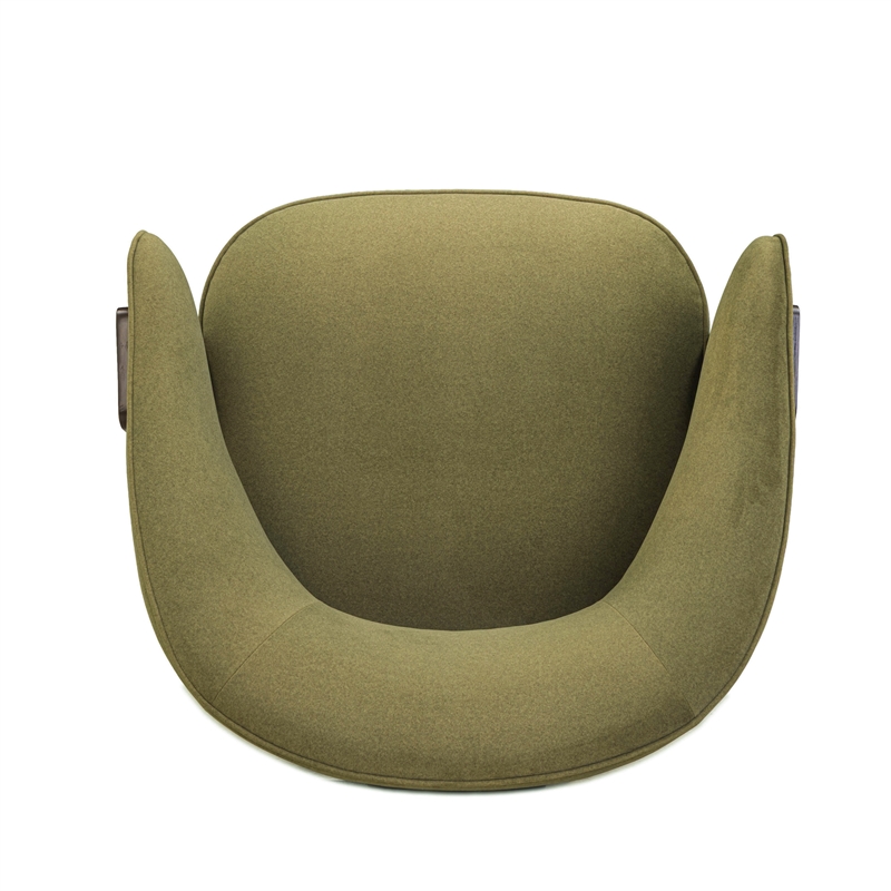 Madison Dark Green Performance Vegan Mohair Swivel Accent Chair