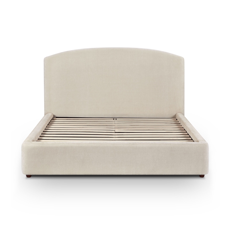 Leah Cream Performance Chenille Queen Bed