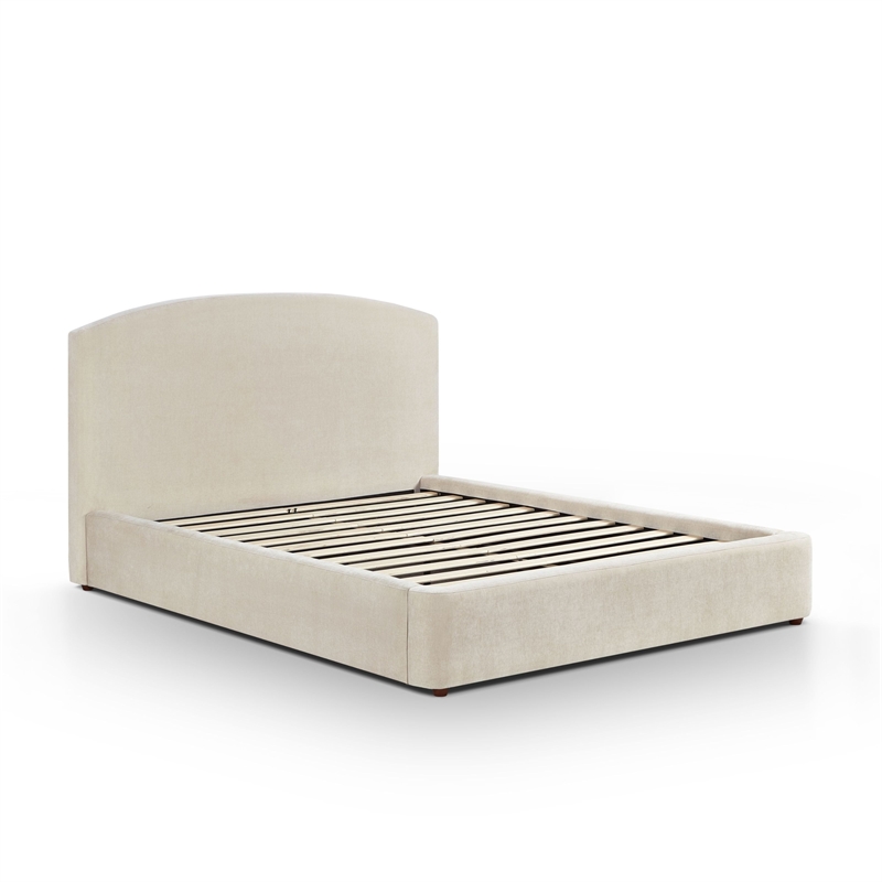 Leah Cream Performance Chenille Queen Bed