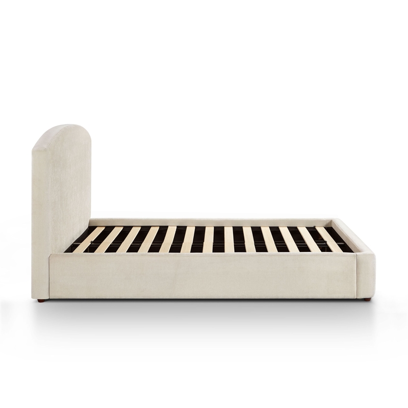Leah Cream Performance Chenille Queen Bed