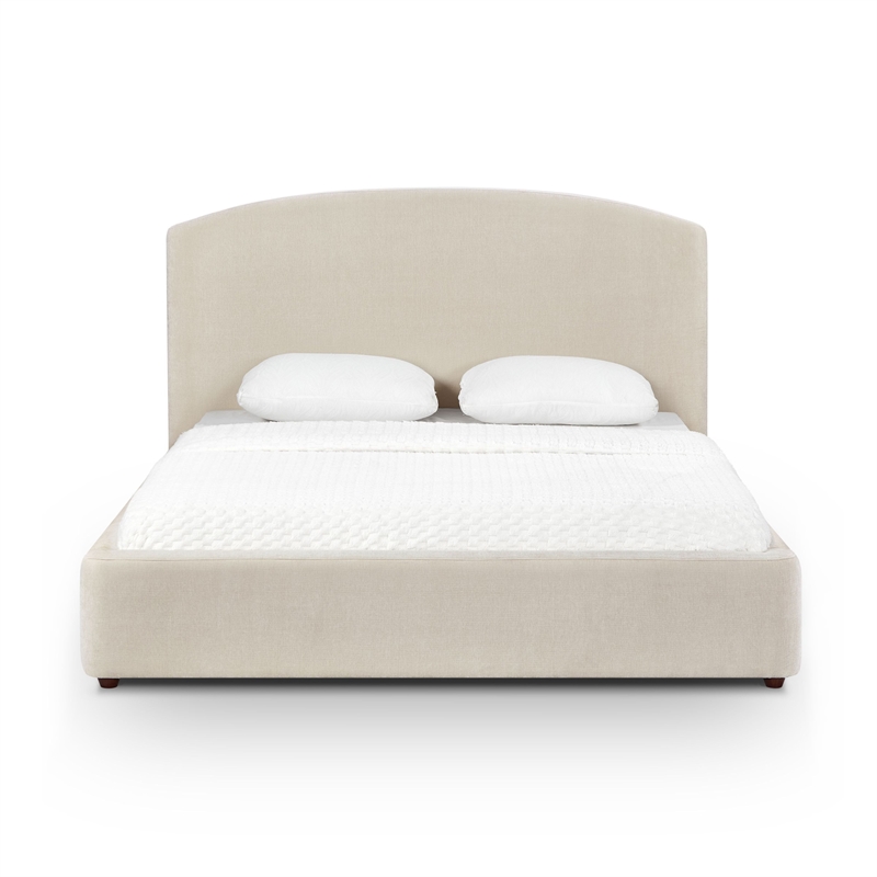 Leah Cream Performance Chenille Queen Bed
