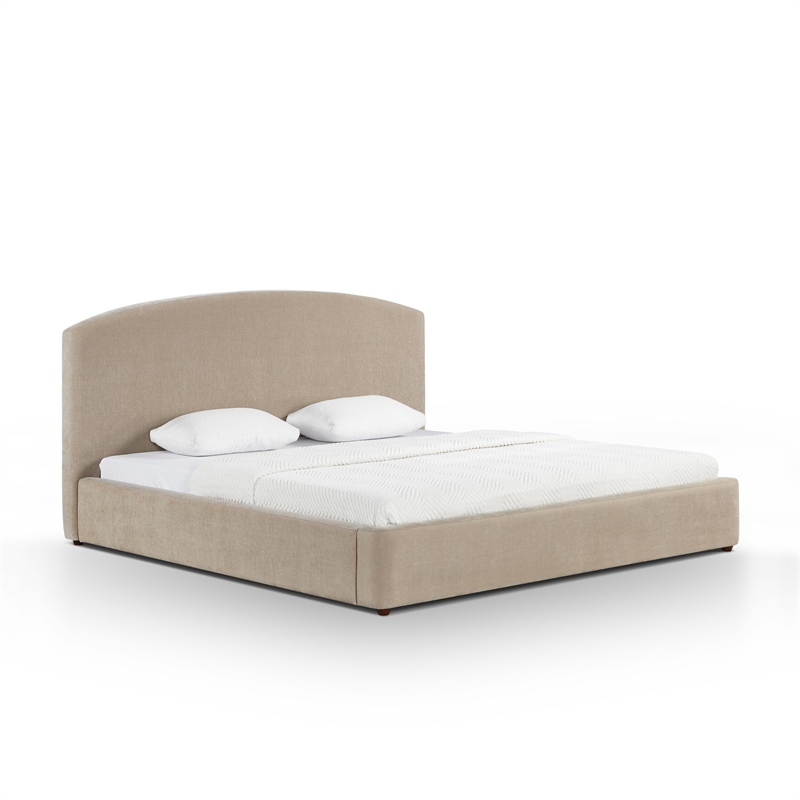 Leah Taupe Performance Chenille King Bed