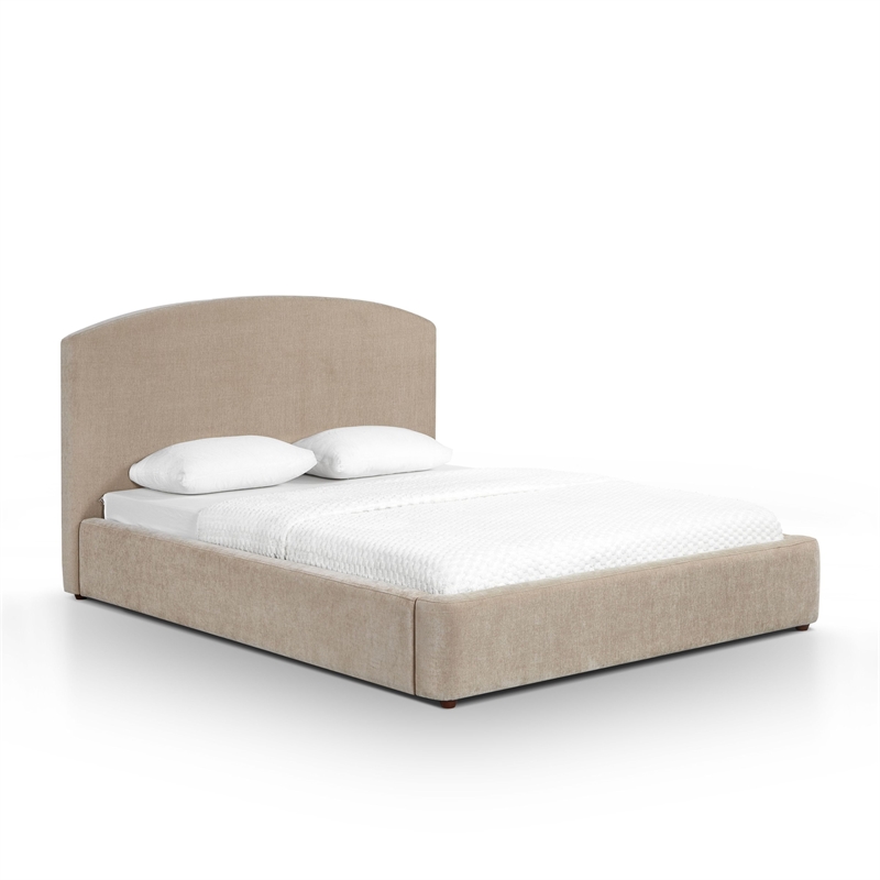 Leah Taupe Performance Chenille Queen Bed