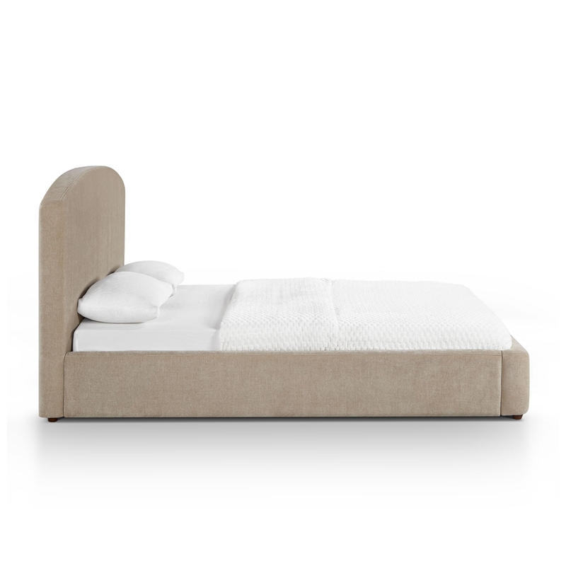Leah Taupe Performance Chenille Queen Bed