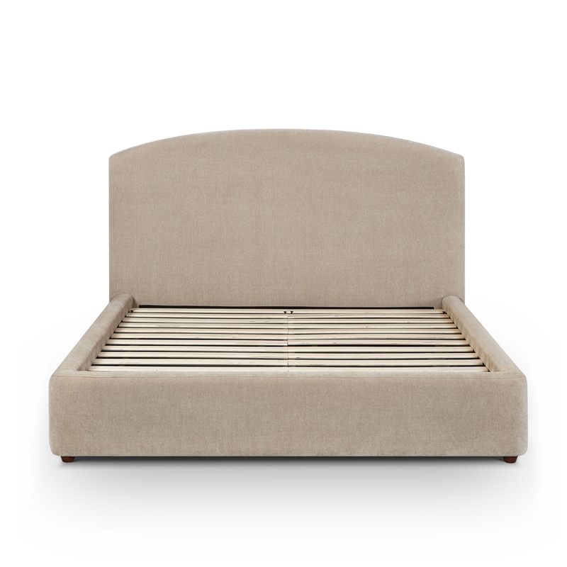 Leah Taupe Performance Chenille Queen Bed