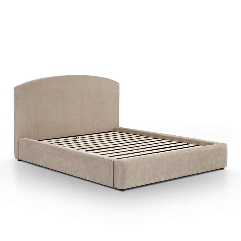 Leah Taupe Performance Chenille Queen Bed