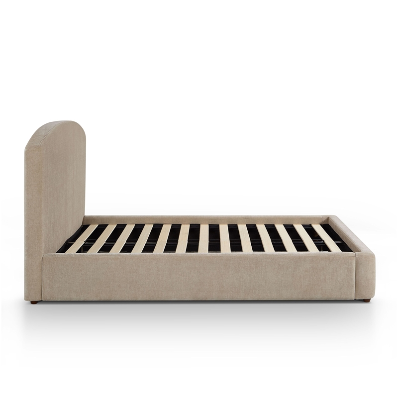 Leah Taupe Performance Chenille Queen Bed