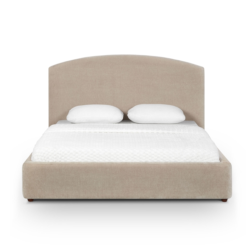 Leah Taupe Performance Chenille Queen Bed