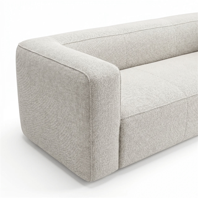 Aurora Pebble Beige Heavy Basketweave Sofa