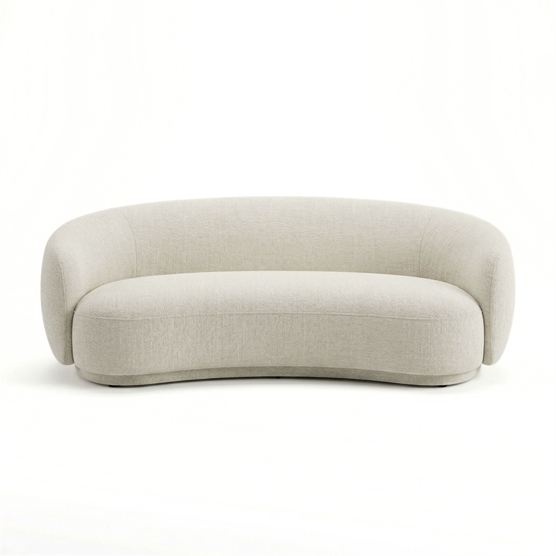 Kendall 90&quot Cream Textured Chenille Sofa