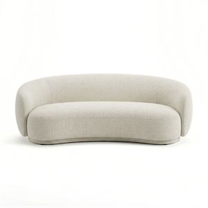 Kendall 90&quot Cream Textured Chenille Sofa