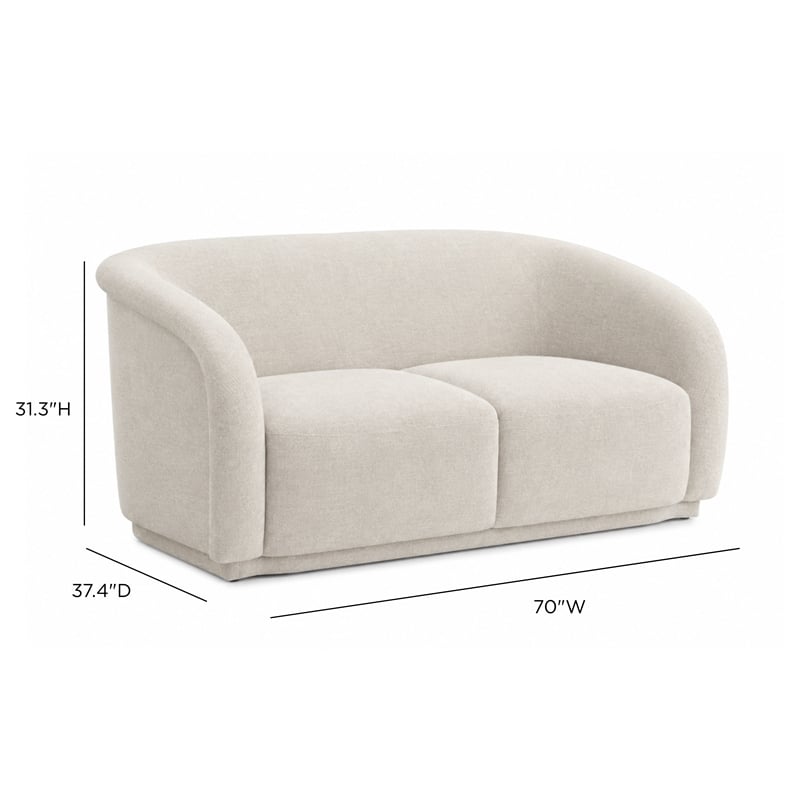 Yara Sand Distressed Chenille Loveseat
