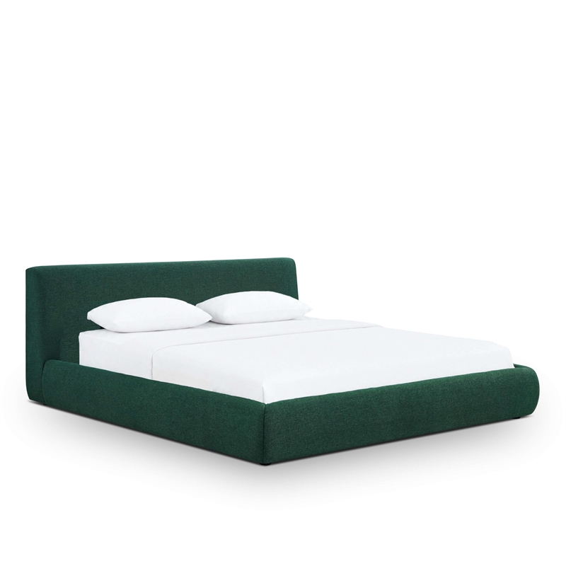 Isla Forest Green Chenille Performance King Bed