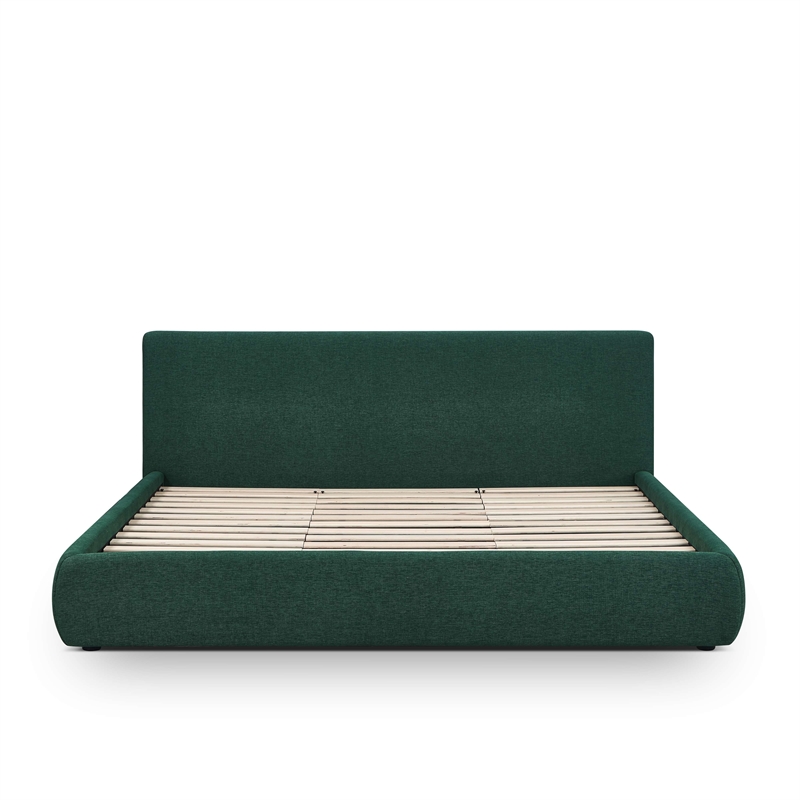 Isla Forest Green Chenille Performance King Bed