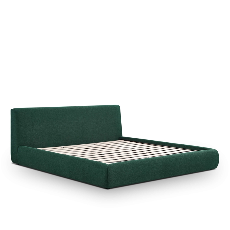 Isla Forest Green Chenille Performance King Bed