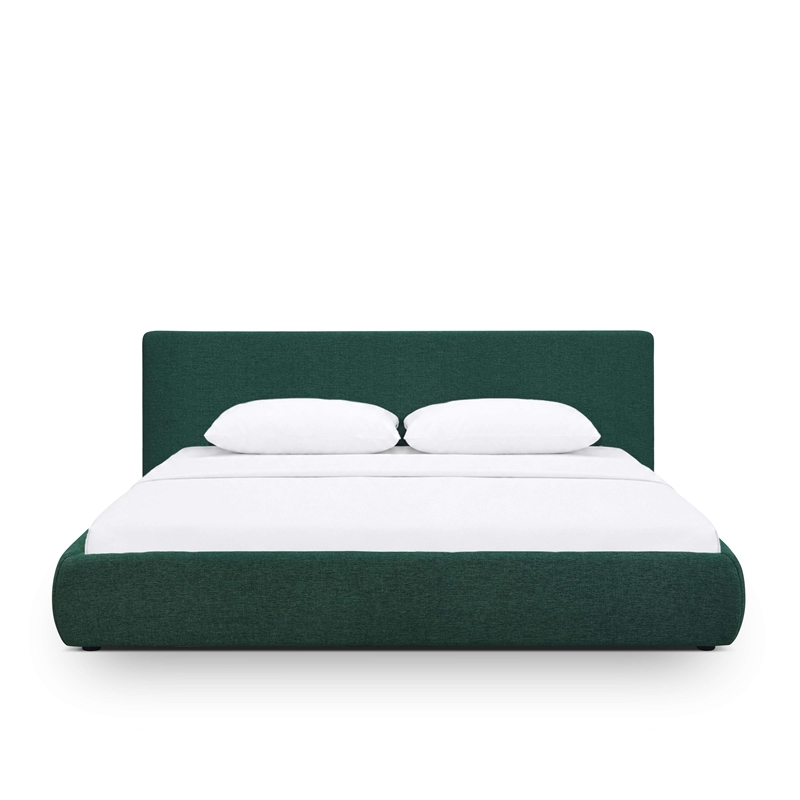 Isla Forest Green Chenille Performance King Bed